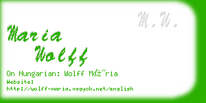 maria wolff business card